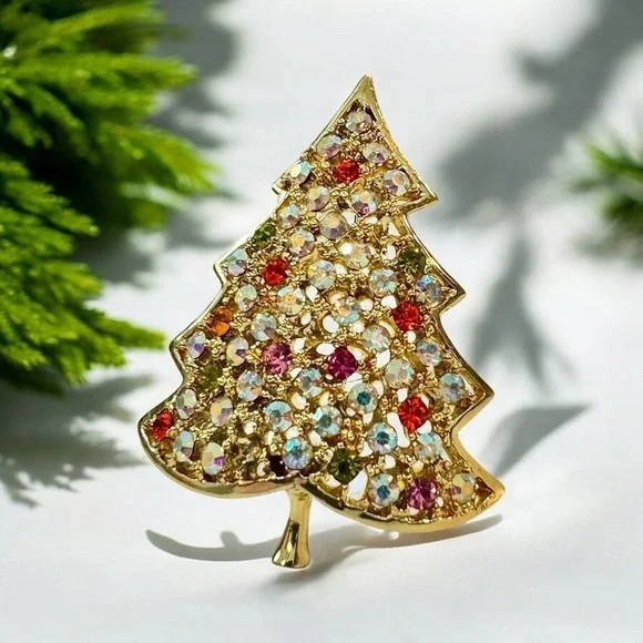 Vintage Kramer Christmas Tree Pin Brooch - Picture 3 of 10